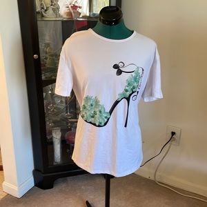 Flowered Heel Screen Printed Tee